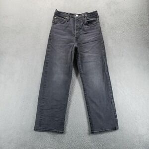 Levis Jeans Womens 28 Gray Ribcage Straight Ankle High Rise Button Fly